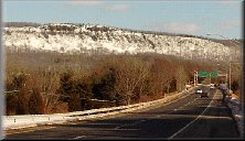Snow capped Mount Higby as seen from I-691 
East bound