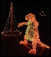 Barney in seasonal lights
