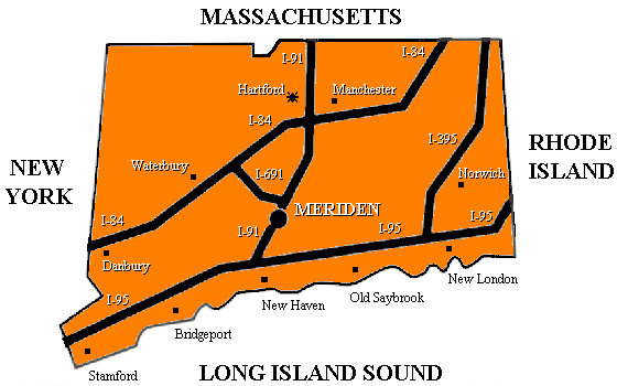 [CT highways leading to Meriden]