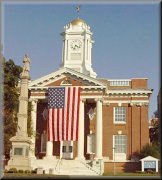 American Flag drapes entrance to Meriden 
City Hall in memory of WTC/Pentagon/Pennsylvania victims
