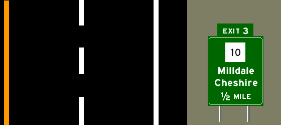 Route 10 Milldale / Cheshire 1/2 mile
