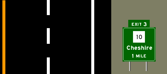 exit 3 I-691 east route 10 Cheshire 1 mile