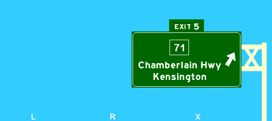 exit 5 east I-691, route 71 Chamberlain Highway / 
Kensington