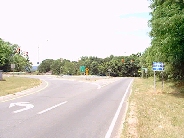 forward view at end of exit 4, I-691 West
