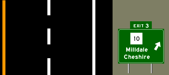 exit 3, Route 10 Milldale / Cheshire