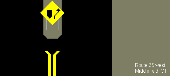 Route 66 west, Middlefield, CT divider island