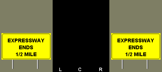 expressway ends 1/2 mile