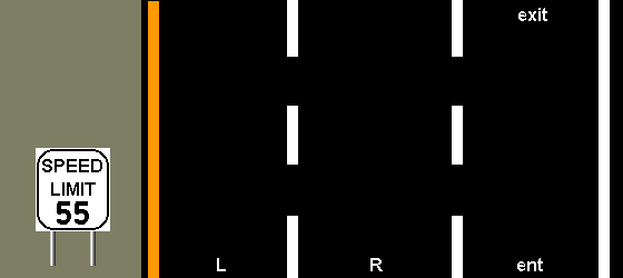 speed limit 55 - median strip