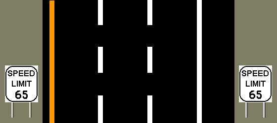speed limit 65 - both lane sides