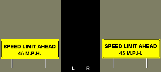 speed limit ahead 45 m.p.h.
