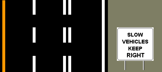 slow vehicles keep right