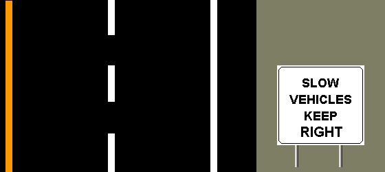 slow vehicles keep right