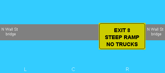 exit 8 steep ramp - no trucks