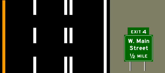 exit 4 east, West Main Street 1/2 mile